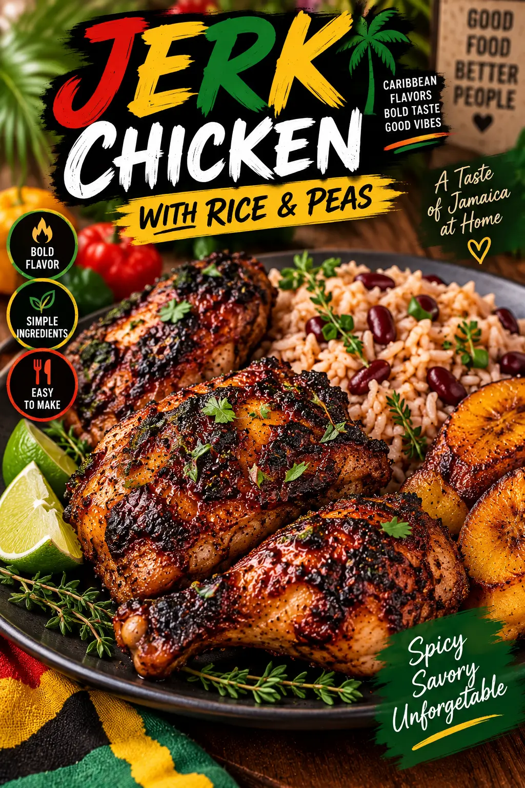 Jerk Chicken with Rice & Peas
