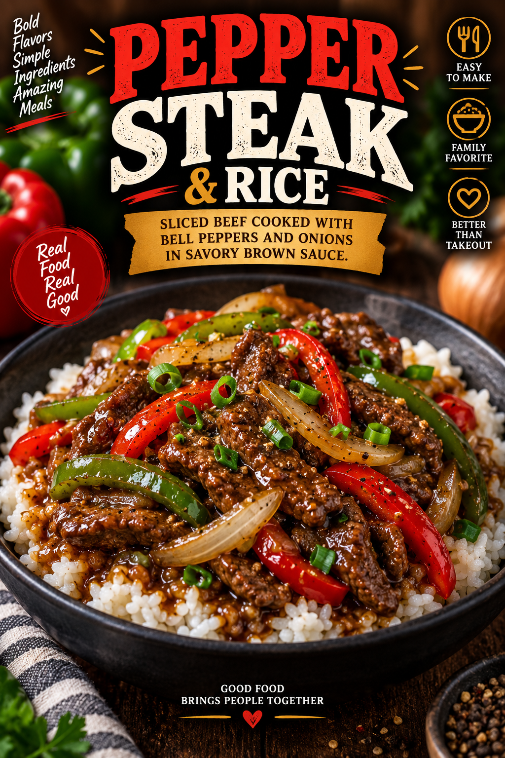 Pepper Steak & Rice