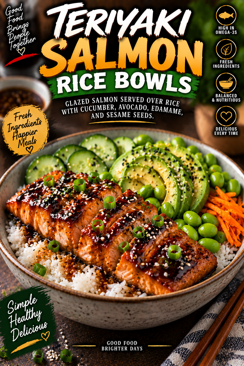 Teriyaki Salmon Rice Bowls